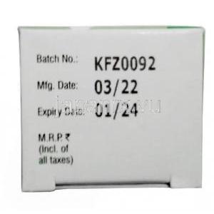 ソハ リキジェル 点眼薬 , ヒアルロン酸ナトリウム　0.18% w/v,点眼薬 (ジェルタイプ) 5mL, 製造元：Sun pharma,箱情報, 製造日, 消費期限