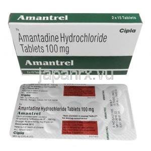 アマントレル, アマンタジン100mg, 錠剤, 製造元：Cipla,箱, シート情報
