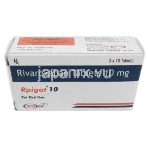 リピガット 10, リバロキサバン 10mg, 製造元：Natco Pharma Ltd, 箱表面