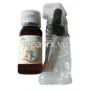 ボミカインド 内服液, オンダンセトロン 5mL あたり2mg ,内服液 30mL, 製造元：Mankind Pharma, ボトル, スポイト