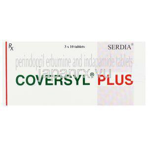 インダパミド / ペリンドプリル, Coversyl Plus 1.25MG / 4MG 錠 (Serdia Pharma) 箱