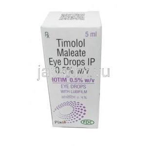 イオチム 点眼薬, マレイン酸チモロール, 0.5%, 点眼薬  5mL, 箱表面