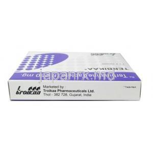 テルビカ,テルビナフィン 250 mg, 製造元：Troikaa Pharmaceuticals Ltd, 箱上面
