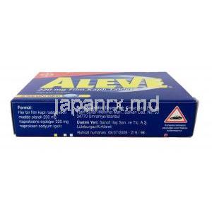 アリーブ,ナプロキセン 220 mg, 製造元：Bayer,箱情報, 製造元