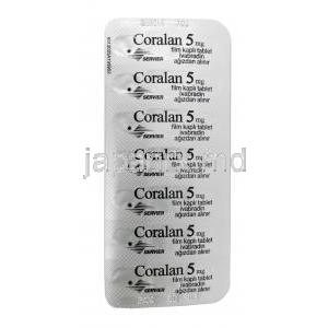 コララン,イバブラジン 5mg, 製造元：Serdia Pharmaceuticals, シート裏面