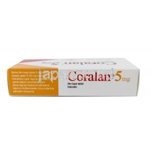 コララン,イバブラジン 5mg, 製造元：Serdia Pharmaceuticals, 箱上面