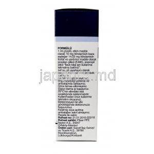 クレオシンT 外用液,  クリンダマイシン 1%,  外用液 30 mL,製造元：Pfizer, 箱情報, 注意事項