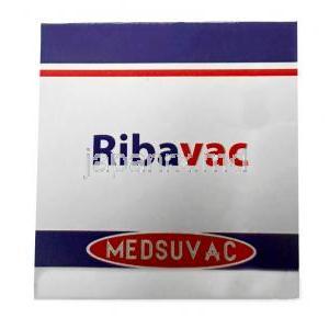 リババック, リバビリン200mg, 140カプセル, 製造元： Medsuvac Lifesciences, 箱上面