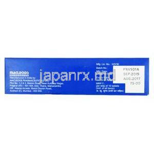 アセノマック, アセノクマロール 2 mg, 製造元：Macleods Pharmaceuticals, 箱情報, 製造日, 消費期限