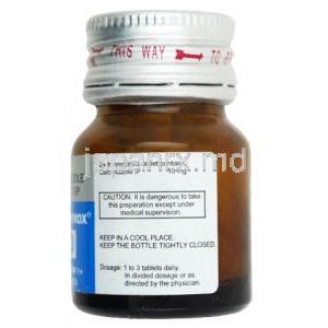 アンチ サイロックス,カルビマゾール 10 mg, 製造元：Macleods Pharmaceuticals, ボトル側面