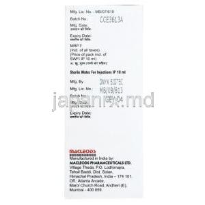Accutaz AS Injection, Ceftriaxone 1000 mg / Tazobactum 125 mg, Macleods Pharmaceuticals Pvt Ltd , box side presentation