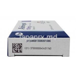 アリセプト, ドネペジル 10mg, 製造元：Pfizer, 箱側面