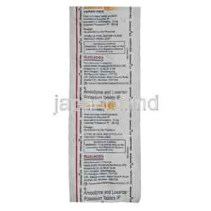 アムロバス LS, ロサルタン 50mg/ アムロジピン 5mg, 製造元：Macleods Pharmaceuticals Pvt Ltd, シート情報
