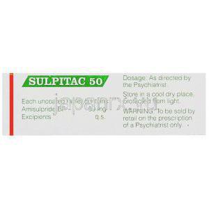アミスルプリド（ソリアンジェネリック）, Sulpitac 50mg 錠 (Sun Pharma) 成分