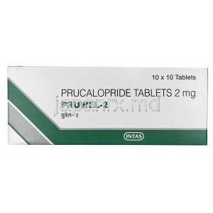 プルウェル-2, プルカロプリド 2mg, 製造元：Intas Pharma,箱表面