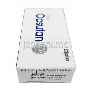 オプスタン,マシテンタン 10 mg, 製造元：Cipla, 箱情報, 製造日, 消費期限