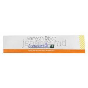 イベルメクトール 12, イベルメクチン 12mg, 製造元：Sun Pharma, 箱上面