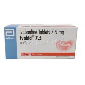 イバビッド,イバブラジン 7.5 mg, 製造元：Abbott Healthcare, 箱表面