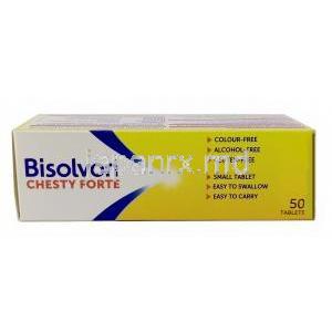 ビソルボン チェスティ フォルテ,ブロムヘキシン 8 mg,製造元：ベーリンガーインゲルハイム, 箱上面