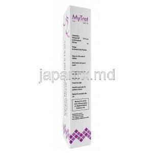 マイトレット,トレチノイン 微粒子, 0.1%,ジェル 15g, 製造元：Grace Derma Healthcare, 箱情報, 成分