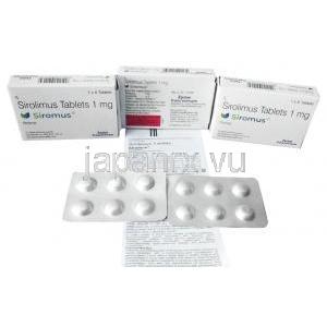シロムス (シロリムス) 1mg 箱、錠剤、仕様書