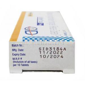 ダリテン OD, ダリフェナシン 7.5mg, 製造元：Sun Pharmaceutical Industries, 箱情報, 製造日, 消費期限