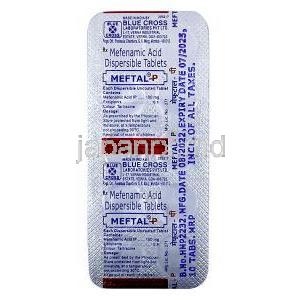 メフタル P, メフェナム酸 100mg, 製造元：Blue Cross Laboratories, シート情報