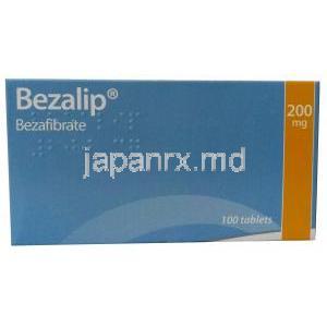 ベザリップ , ベザフィブラート 200mg, 製造元：Teva UK, 箱表面