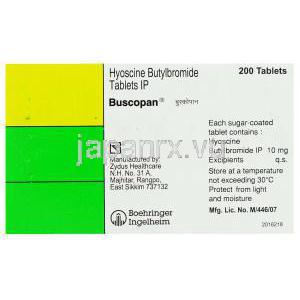 臭化ブチルヒオスシン（パミン ジェネリック）, バスコパン Buscopan 10mg 錠 (Boehringer Ingelheim) 製造者情