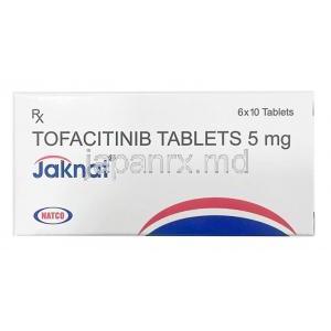 ジャクナット 5, トファシチニブ 5mg, 製造元：Natco Pharma, 箱表面