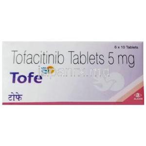 トフェ, トファシチニブ 5mg,製造元： Alkem Laboratories, 箱表面