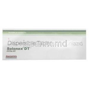 ソロネックス DT, イソニアジド 100mg, 口腔内崩壊錠,製造元： Macleods Pharmaceuticals,箱表面