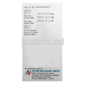 エルロテロ,エルロチニブ150mg, 30錠, 製造元： Hetero Drugs Ltd, 箱情報