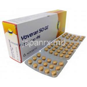 ボベラン 50 GE, ジクロフェナク 50mg, 90錠, 製造元：ノバルティスインド,箱, シート