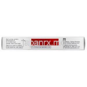 セルビプライムジェル, ジノプロストン ジェル 3g, 0.5mg, 製造元：AstraZeneca, 箱裏面情報