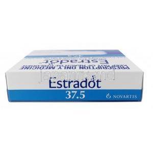 エストラドット 経皮吸収パッチ, エストラジオール,37.5mcg／日,製造元： Novartis, 箱上面