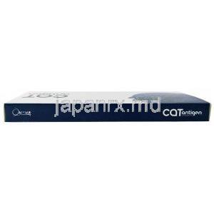 CAT アンティジェン COVID抗原検査キット, 製造元： ONCOSEM Onkolojik Sistemler San. Ve Tic, 箱上面