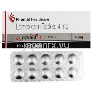 ロルノキシカム（ロルカムジェネリック）, Lorsaid, 4MG 錠 (Piramal)