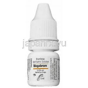 ブロムフェナク （ブロナック ジェネリック）, メガブロム Megabrom  0.1% 点眼薬 (Sun Pharma) ボトル