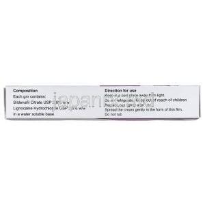 ブイフォース クリーム, シルデナフィル 2%/ リグノカイン 2%,クリーム15g, 製造元：Stivaph Healthcare, 箱情報