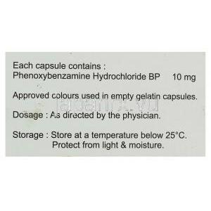 フェノキシベンザミン(Dibenzyline Generic), Fenoxenem, 10mg　カプセル (Samarth Life Sciences) 成分
