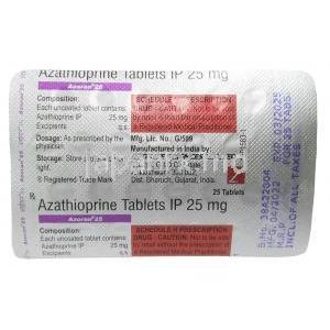 アゾラン, アザチオプリン25mg ,製造元：RPG Life Sciences, シート情報