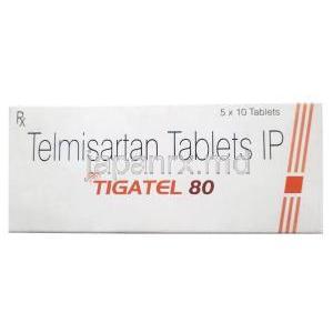 チガテル80, テルミサルタン 80mg, 製造元：Sun Pharmaceutical Industries, 箱表面