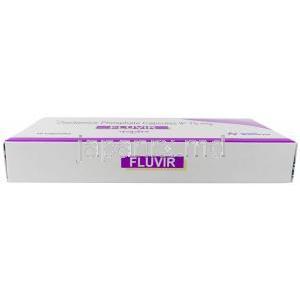 フルビル, リン酸オセルタミビル 75 mg, カプセル, 製造元：Hetero Drugs, 箱底面