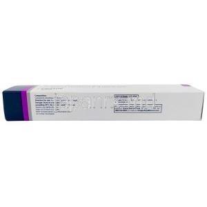 カルプソル軟膏, カルシポトリオール 0.005%, 軟膏 30g, 製造元：Biocon Biologics india, 箱情報, 成分