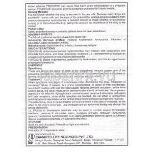 フェノキシベンザミン(Dibenzyline Generic), Fenoxenem, 10mg　カプセル (Samarth Life Sciences) 情報シート2