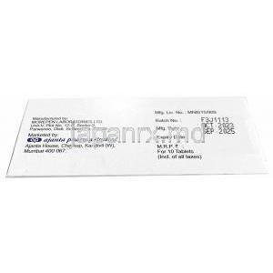ダパンタ 5, ダパグリフロジン 5mg,製造元： Ajanta Pharma Limited, 箱情報