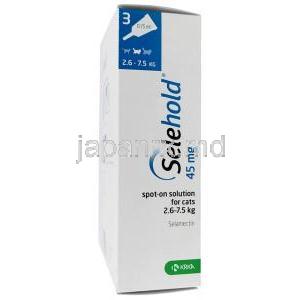 セレホールド,セラメクチン 45mg（1本あたり） ,  0.75mL X　ピペット 3本, 製造元：KRKA, 箱側面-2