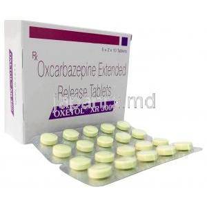 オクセトル XR 300, オクスカルバゼピン 300 mg, 製造元：Sun Pharmaceutical Industries Ltd, 箱, シート