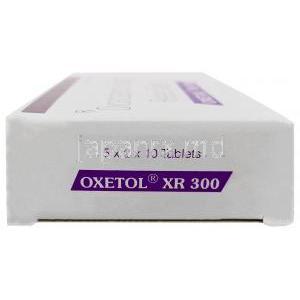 オクセトル XR 300, オクスカルバゼピン 300 mg, 製造元：Sun Pharmaceutical Industries Ltd, 箱側面